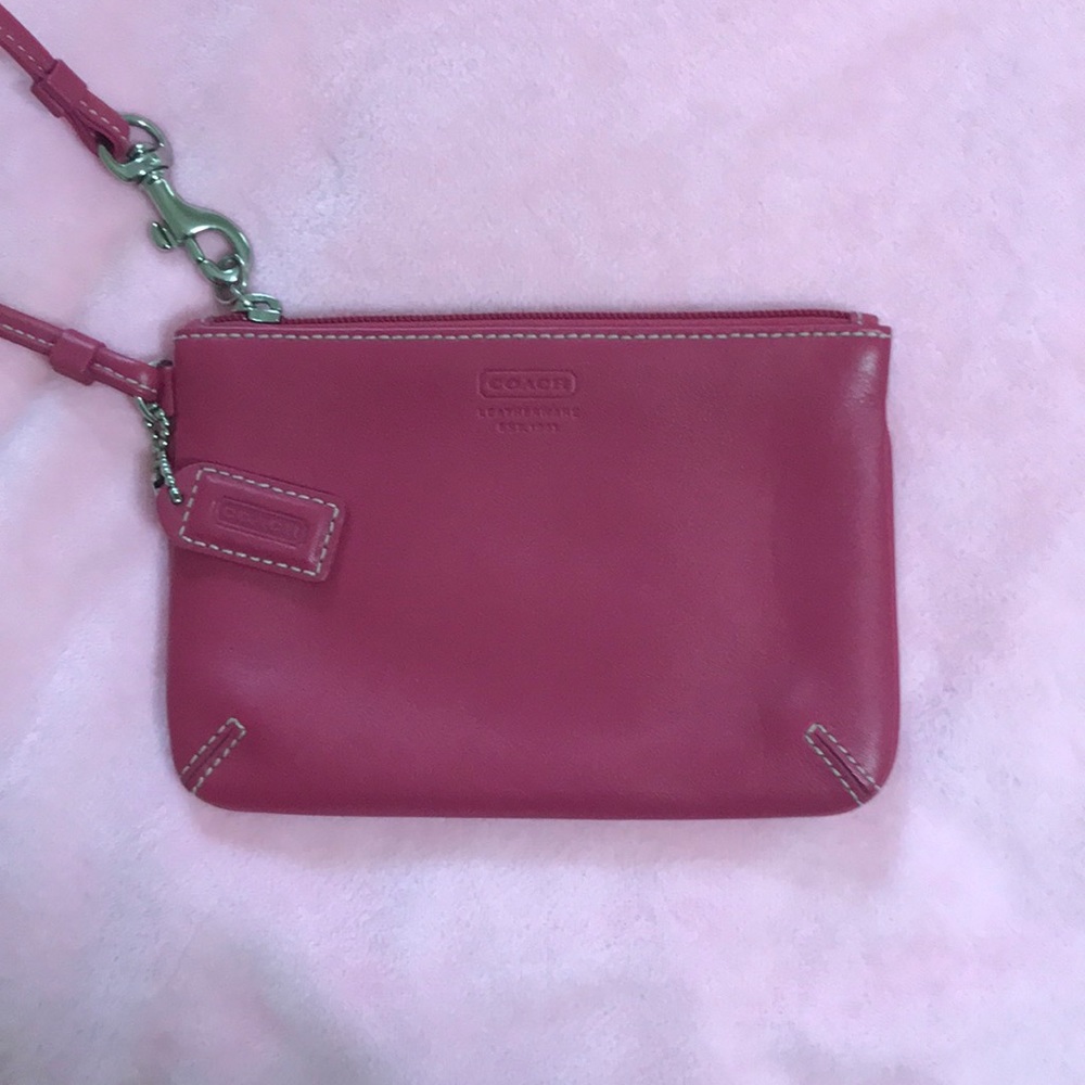 Pink coach wristlet